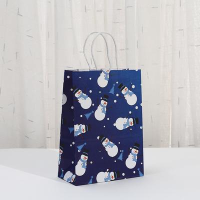 StoBag, Sacs Cadeaux de Noël Bleus, Célébrer Joyeux Père Noël motif Flocon de Neige, emballage snacks, Papier Réutilisable, 12/30 pcs