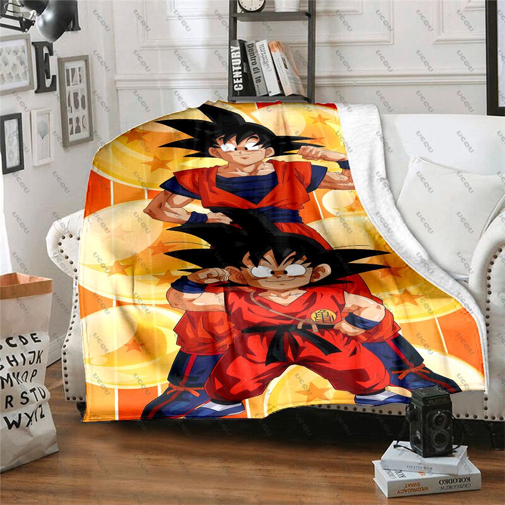 Dragon Ball Z Soft Cozy Flannel Blanket Home Gift Sofa Office Bedroom Autumn Winter Christmas Halloween Son Goku Birthdays Decor