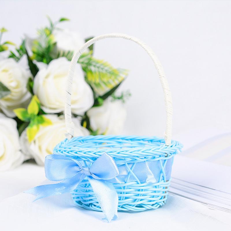 Panier Sac à Main Simple en Osier Tressé Pour Arrangement de Fleurs Fraîches Décoration de Maison Jardin Ou Panier Organisateur de Rangement Cadeau