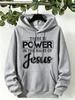 There Is Power Jesus Printing Womens Hoodies Korean Loose Hoody Fleece Pocket Unisex Clothing Autumn Casual Female Sportswear