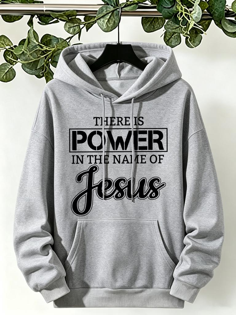There Is Power Jesus Printing Womens Hoodies Korean Loose Hoody Fleece Pocket Unisex Clothing Autumn Casual Female Sportswear