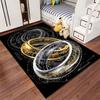 Golden Rings with Elvish Script suitable as a non-slip mat for the living room or bedroom sofa