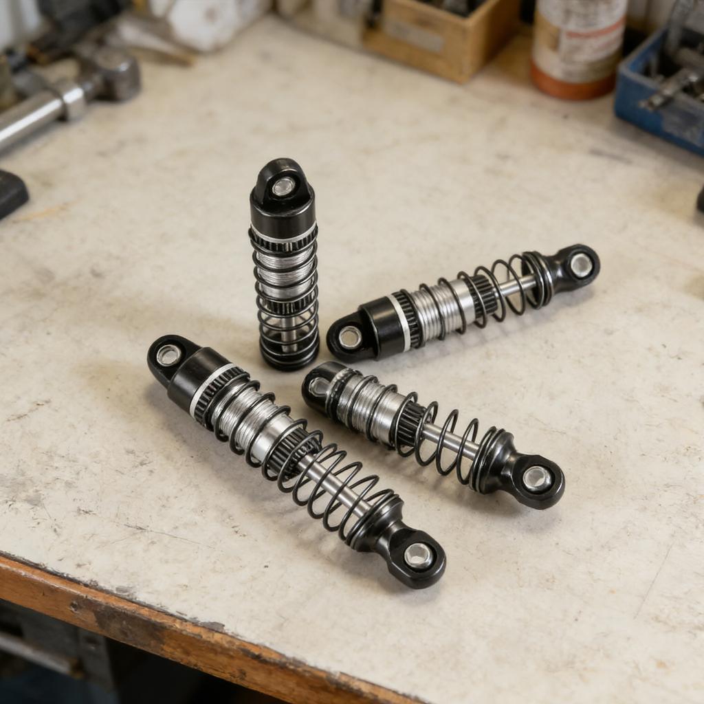 4pcs Threaded Shock Absorber Upgrade Parts Metal RC Car Front Rear Damper Modification Accessories for 1/18 RC Crawler Car