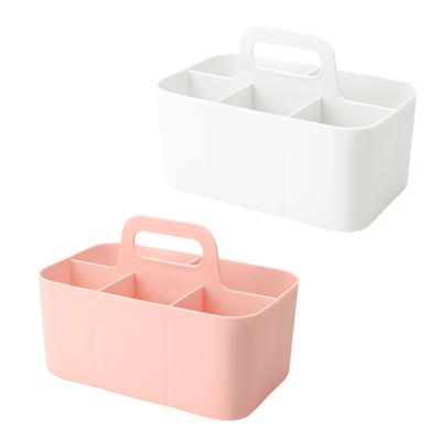 Organisateur de bureau Boîte de rangement pour fournitures d'art avec poignée 5 compartiments Organisateur de papeterie de table Étui de rangement pour cosmétiques