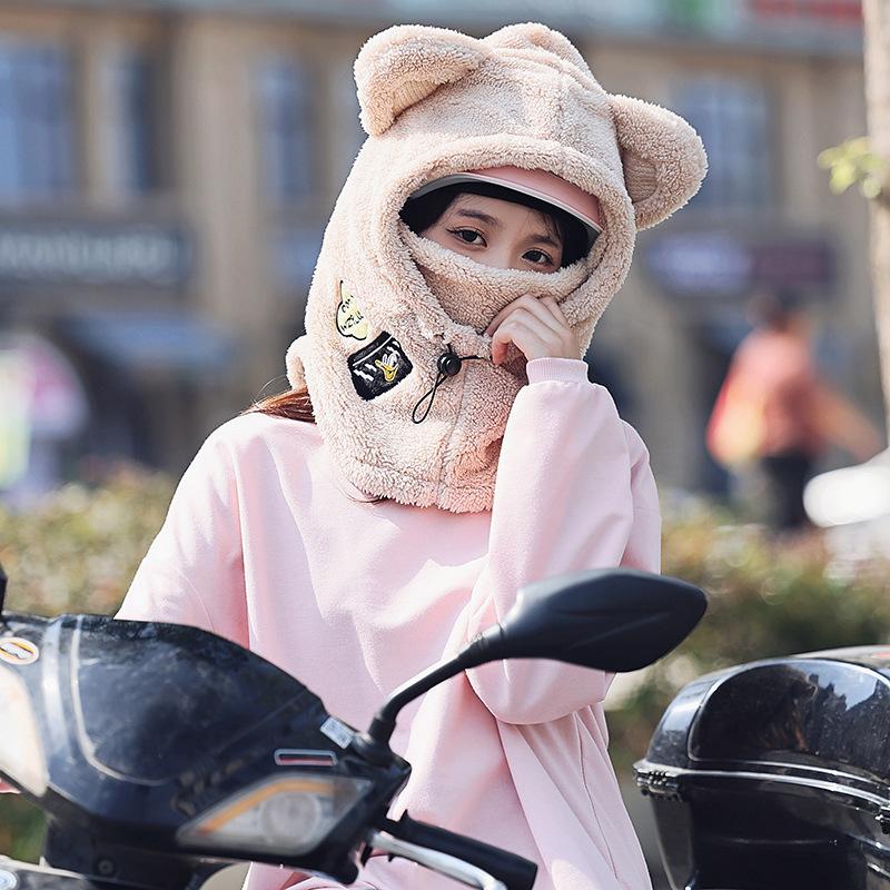 Hats  Men and Women Cycling In Autumn and Winter Warm Hood  Windproof and Cold Winter Motorcycle Full Face Helmet Hat Cover