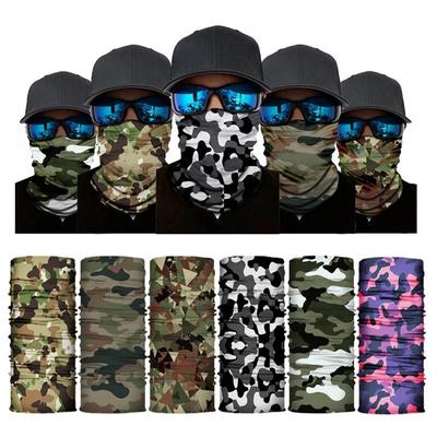 Maskáčová bezešvá kukla, kouzelný šátek, cyklistika, outdoor, nákrčník, trubka, poloviční obličejový štít, čelenka, vojenský, armádní šátek