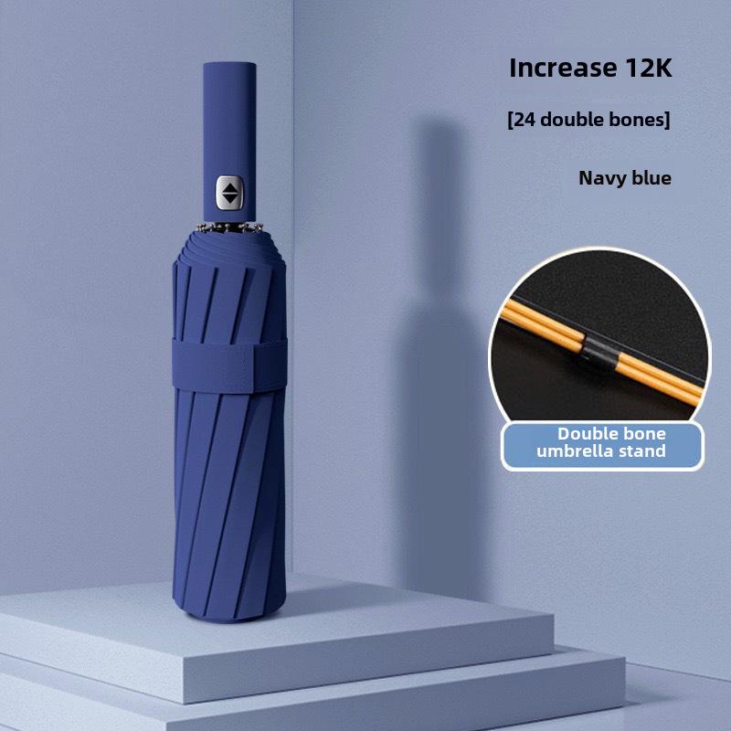 24-Rib Automatic Folding Women's UV Protection Sunshade Umbrella