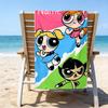 1pc The Powerpuff Girls10 Beach Towel with Custom Name, Beach/Swimming/Bath/Picnic/Camping Towel, Suitable for Seaside Beaches
