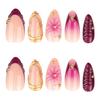 3D Floral Gradient French Nail Art Tips - Stylish Wearable Fake Nails