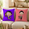Cartoon M-Mr. BeanS Cushion Cover Double-Sided Printed Pillow Cover Hypoallergenic Dust-Mite Proof