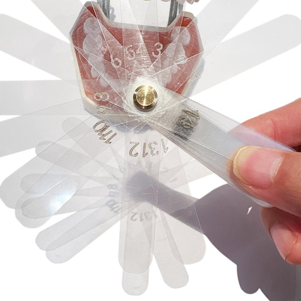 Dental Leaf Gauge High Quality Occlusal Measurement Ruler Tools Autoclavable Numbered 56 Pieces 0.1mm Thickness