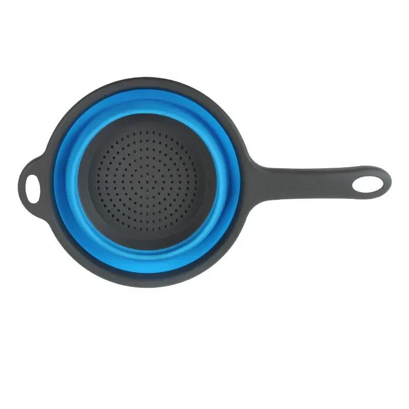 Foldable Silicone Colander Fruit Vegetable Washing Basket Strainer with Handle Strainer Collapsible Drainer Kitchen Tools