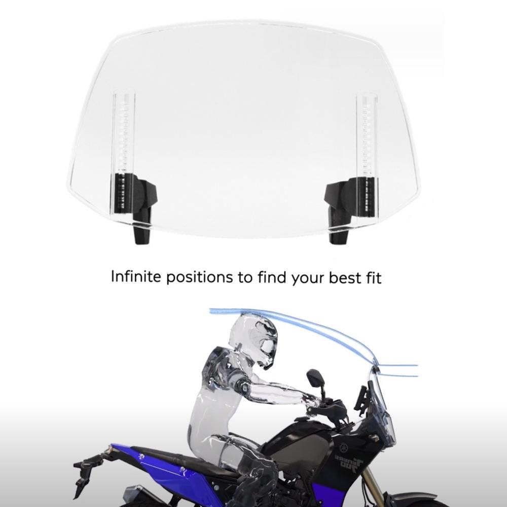 Adjustable Motorcycle Windshield for Kawasaki, Honda, BMW, Yamaha & Suzuki