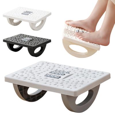 Foot Rocker Stool with Massage Roller Achilles Tendinitis Plantar Fasciitis Pain Relief Rocking Foot Rest Home Office Under-Desk Massage Low Stool