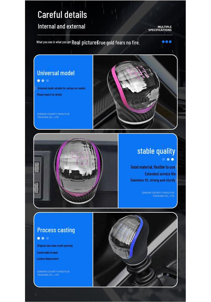 Crystal Luminous Seven-Color Manual Gear Shift Knob for Haval M6/H6/H5, Fengjun 5/6 - Modified Car Accessory
