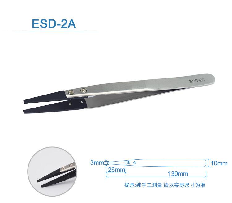 6pcs Watch Hands Installation Work Tweezers Straight Elbow Handle Stainless Antistatic Plastic Tweezers ESD-259 ESD-259A ESD-7A