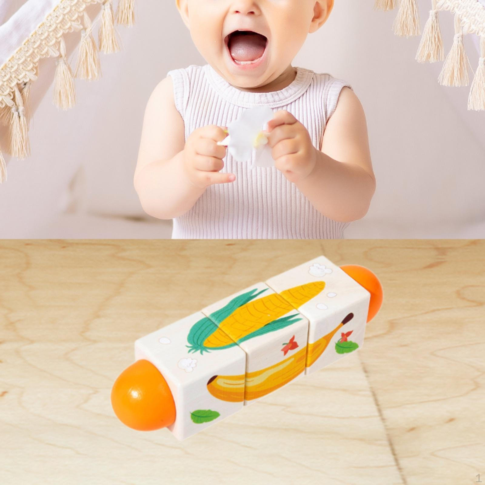 

Интерактивные деревянные головоломки-блоки для взаимодействия родителей и детей, подарок для раннего обучения fruits vegetables