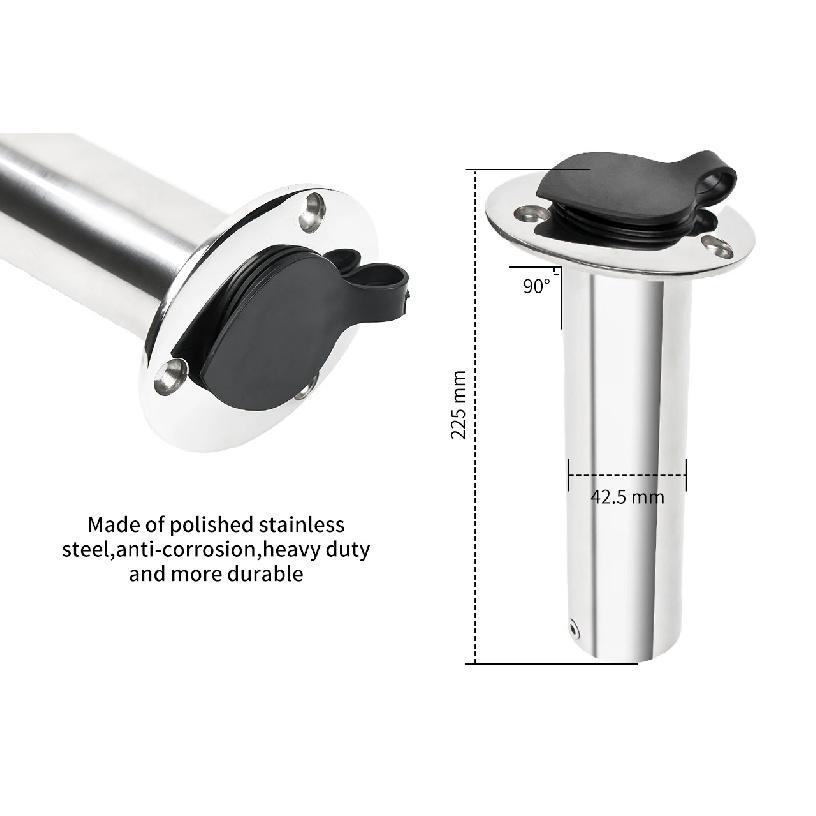 15/30/90 Degree Marine Fishing Rod Holder with PVC cover Stainless Steel Boat Hardware Marine Accessories 90 degree