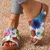 Fashion Butterfly Printed Wedge Slippers for Women Lightweight Peep Toe Platform Sandals Woman Summer 2025 Comfort Non Slip Beach Slides