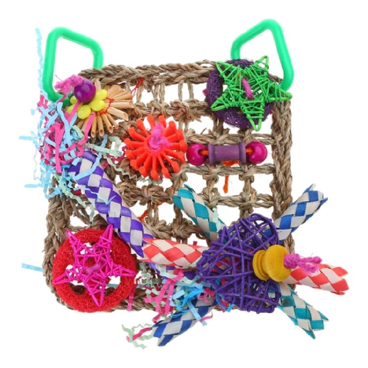 

Seagrass Foraging Toy Wood Natural Rope Forage Chew Toys Hanging for Conures 1