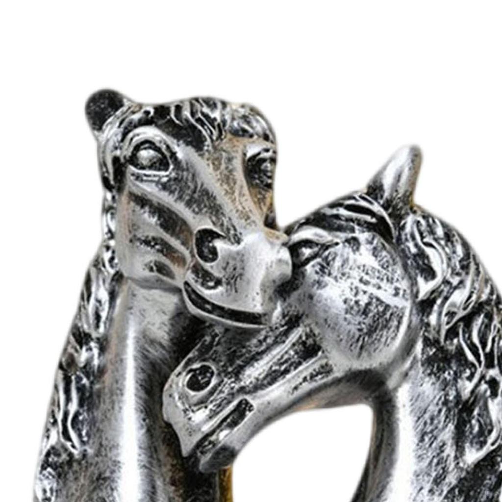 Double Horse Head Figurine Chinese Year Decoration Artwork Collection Creative Desktop Ornament