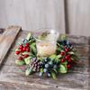 22cm Candle Decoration Cute Mini Wreath Home Decor Simulated Berries Multifunctional Christmas Decor Elegant Christmas
