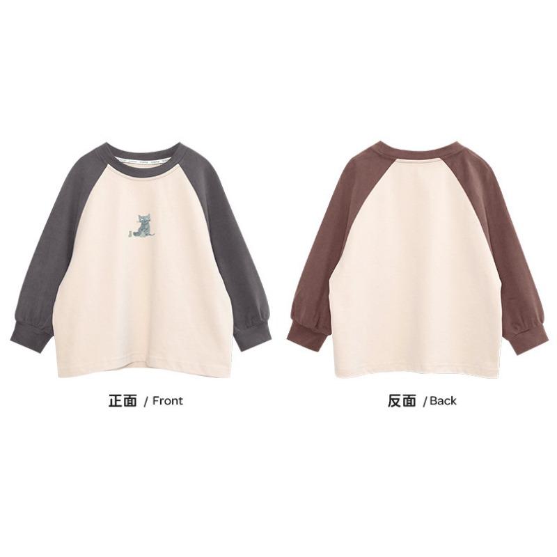 Boys Loose Long Sleeve Cotton T Shirt Raglan Sleeve Casual Kids Tops For Toddler Children