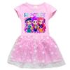 Girls Kpop Mira Zoey Rumi Hunters Printed Casual Mesh Dress