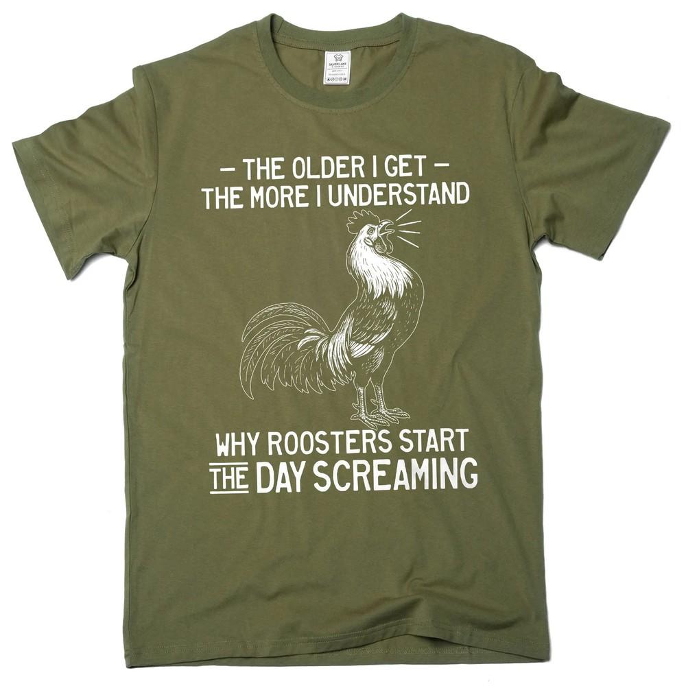 

Куриная футболка, Смешная футболка с петухом, Смешная футболка с курицей, Подарок для любителя кур S