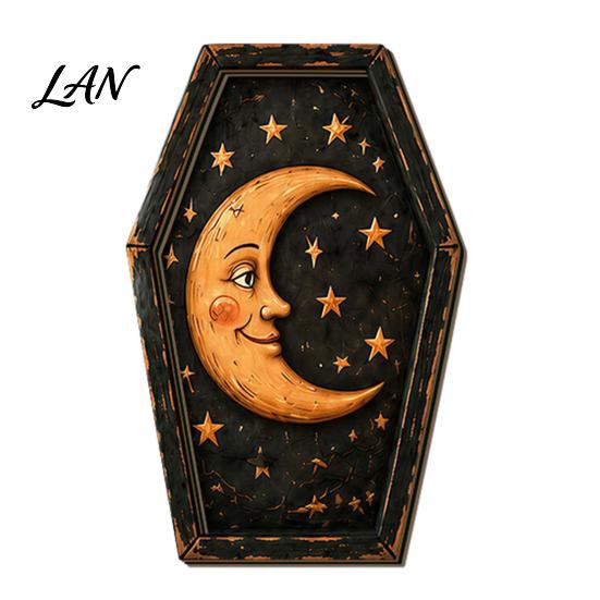 Pumpkin Desktop Signs Vintage Halloween Wooden Table Decoration, Rustic Black Cat Ghost Skeleton Retro Holiday Tabletop Block Sign for Farmhouse