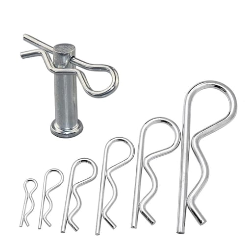LOYELEY R-Pins, Snap Pins, 100-Piece Set, Snap Pins, Cotter Pins, Split Pins, Clip Pins, R-Shaped Spring Pins, Beta Pins, Body Clips, Beta Pins for Ma