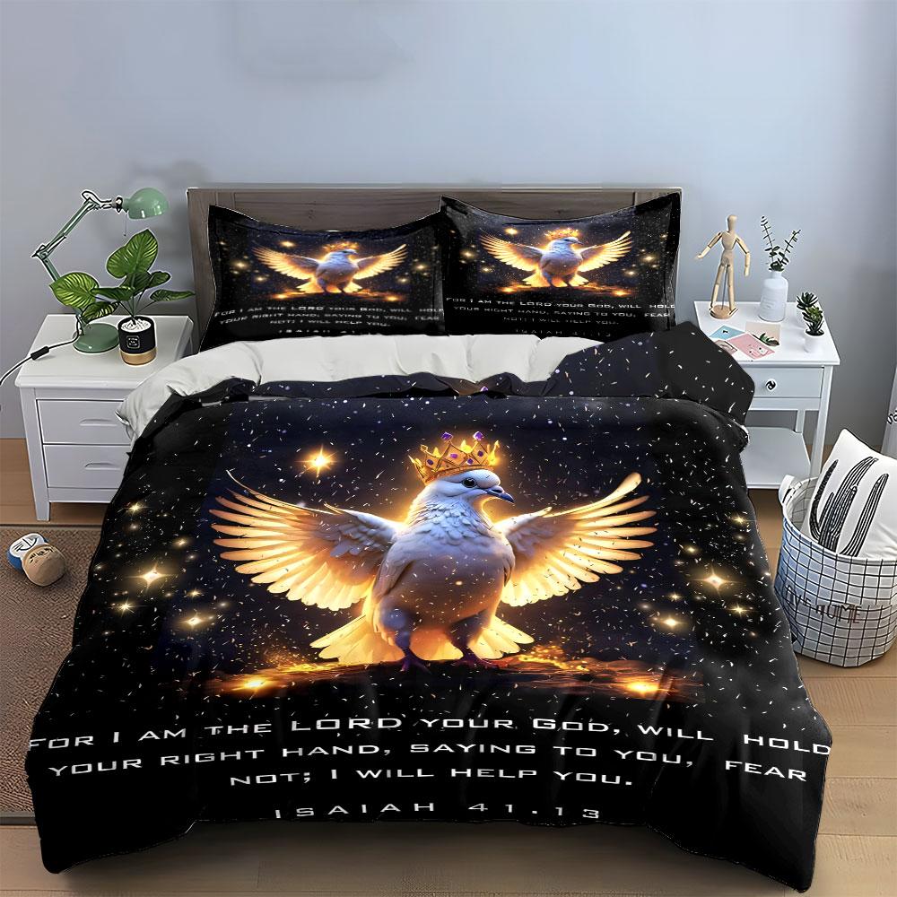 Divine Inspiration Three-Piece Set Kid'S And Adults' Bedroom Decor, Exquisite Three-Piece Bedding Set Gift