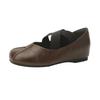 French 5cm Small Inner Height Increase Women's Shoes 2025 Autumn Retro Cross-band Ballet Shoes Mary Jane Single Shoes