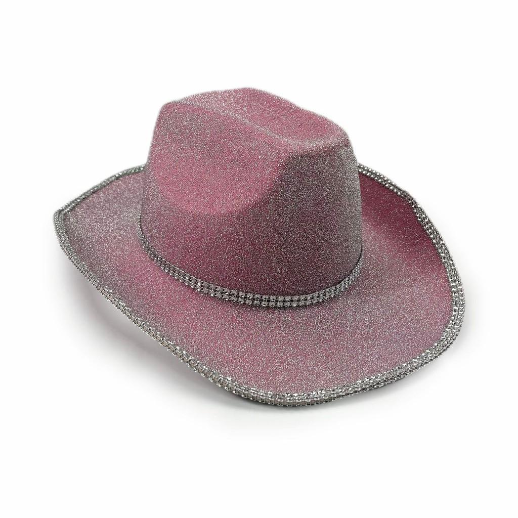 Halloween Sparkly Diamond Cowboy Hat With Sewn Edges For Festive Events Costume