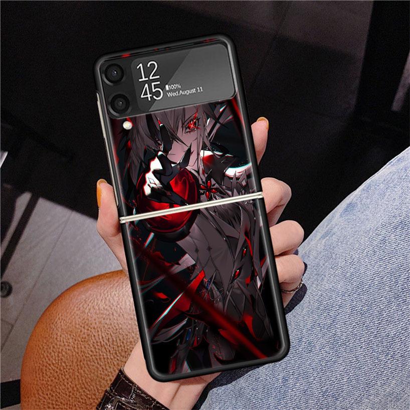Arlecchino Genshin Impact Phone Case For Samsung Z Flip 7 6 5 4 3 Galaxy ZFlip7 ZFlip6 ZFlip5 ZFlip4 ZFlip3 5G Print Cover