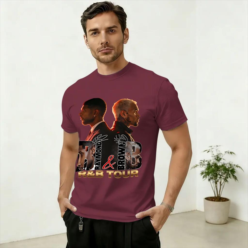 Raymond Brown RB Tour 2026 Concert TShirt for Unisex 100 Cotton Tee Shirt Round Neck Short Sleeve T Shirts Plus Size Clothing
