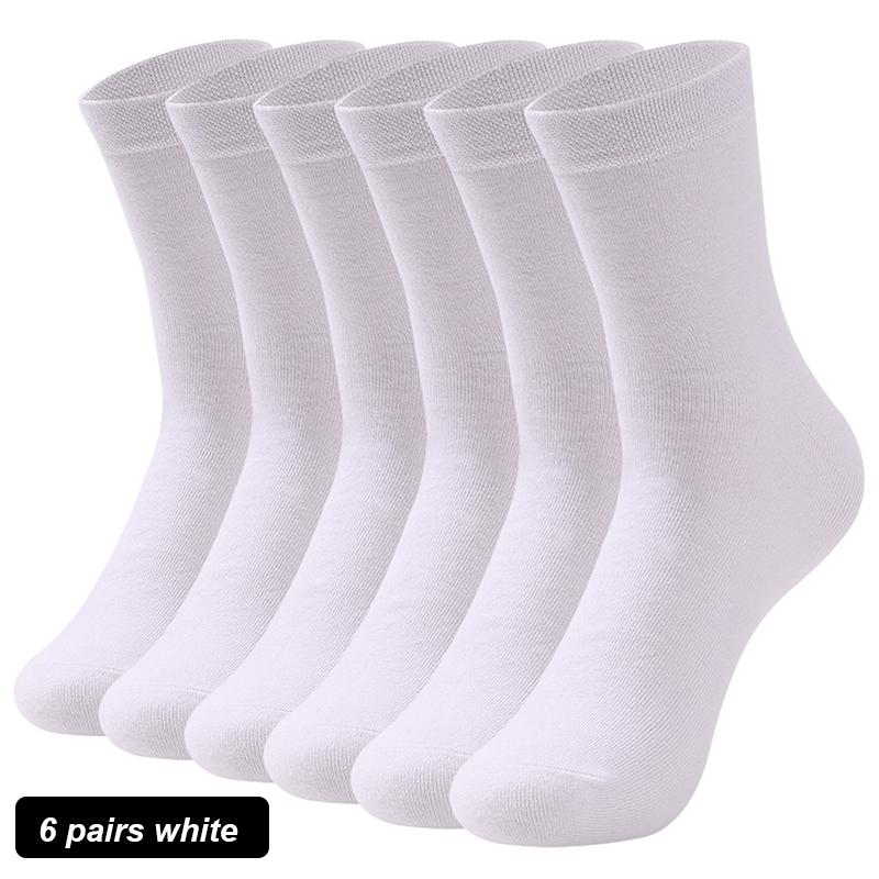 6 Paar Herrensocken aus Baumwolle, atmungsaktiv, schwarz/weiß, für den Frühling und Sommer, Übergröße EU 40–47