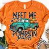 Meet Me At The Pumpkin Patch Truck T Shirt Fall For Vintage Homme Slightly Casual Breathable Top For Everyday Wear