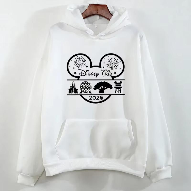 Fashion 2025 Disneyland Travel Graphic Hoodies Disney Family Vacation Printed Hoodies Autumn Pullover Tops Women Sweatshirt
