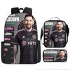 Football Schoolbag Three-Piece Backpack Pencil Bag Satchel Package Primary And Secondary School Students Schoolbag