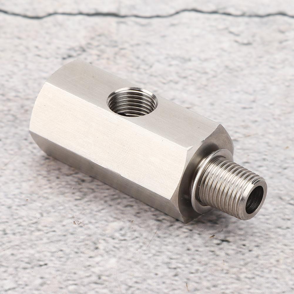 Oil Pressure Sensor Tee 1 8in NPT Turbo Oil Feed Connector Fitting Stainless Steel Auto Parts1 8in NPT