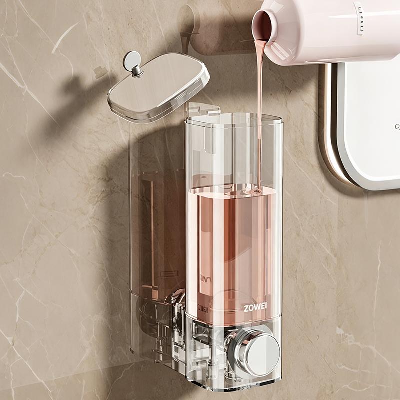 Transparent Wall-Mounted Hand Sanitizer Dispenser 500ML Large Capacity Non-Drip Soap Holder for Home Bathroom