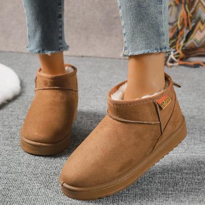 Wildleder Ballerinas Knöchel Damen Schneestiefel Warm Komfort Winter Freizeitschuhe Neuer Trend Walking Rutschfest Chaussures Femme