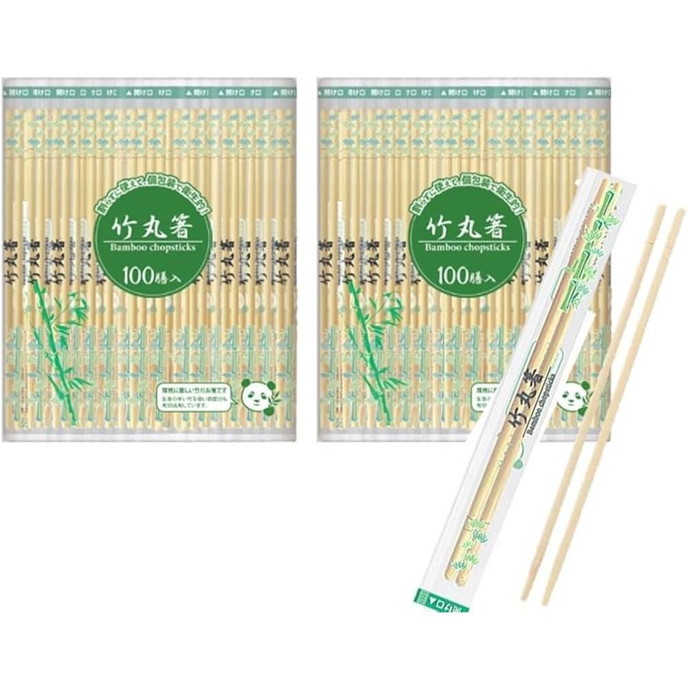 Japanese Product Bamboo Disposable Chopsticks 200pcs 20cm Individually Wrapped Eco-Friendly