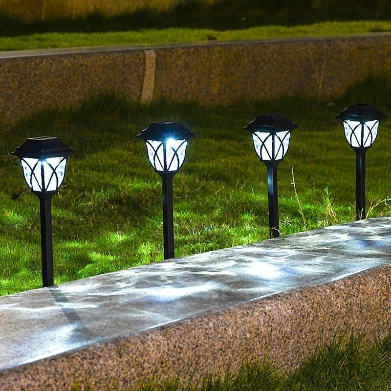Solar Powered Lawn Lights Outdoor Waterproof LED Bright Pathway Lights Landscape Yard Garden Path Lights Garden Decoration