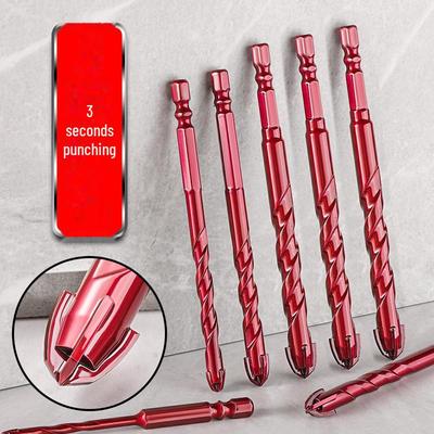 6-14mm Super Hard Double Spiral Impact Drill Bit for Tile & Concrete, Hexagonal Handle