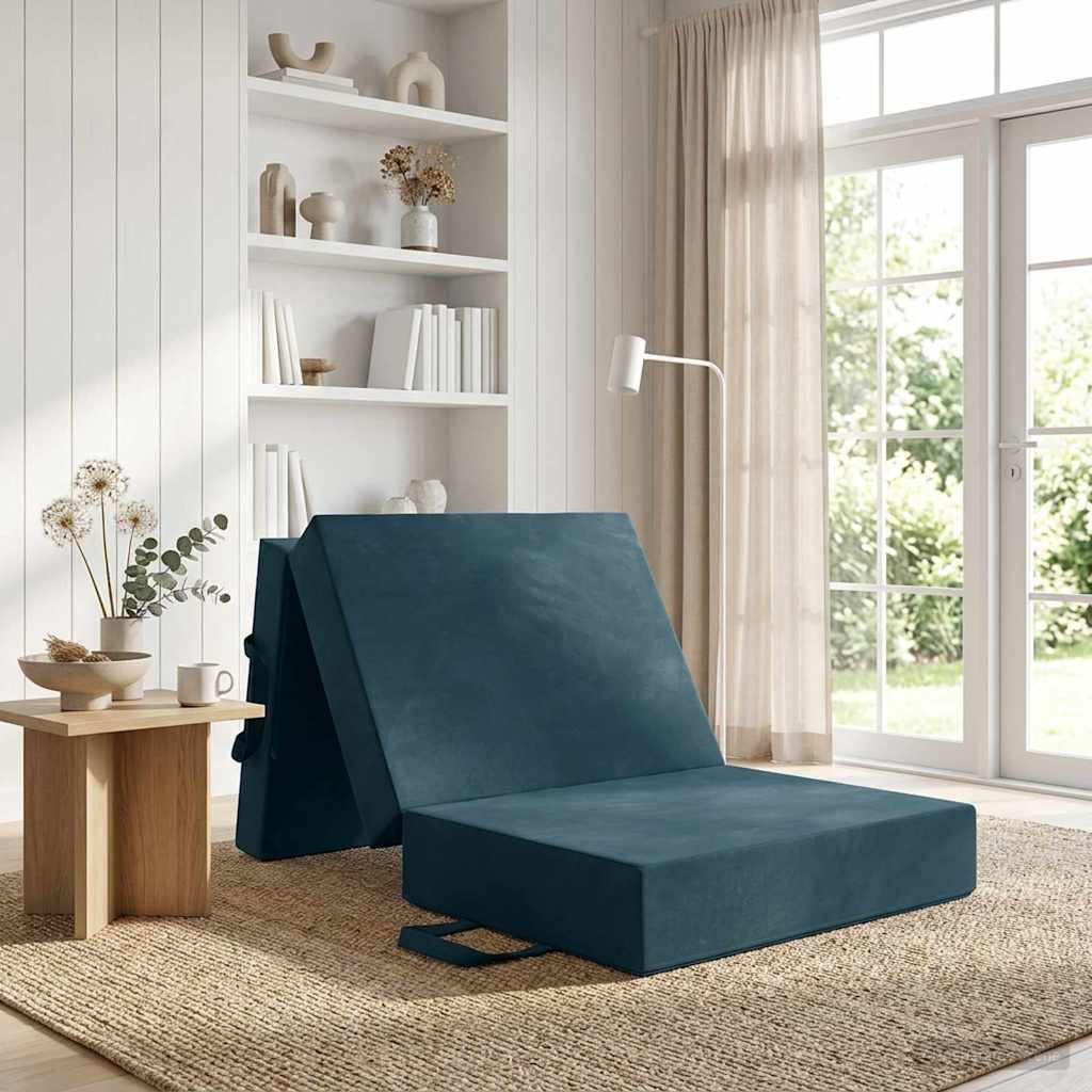 Folding Sofa Bed 75 x 63 x 45 cm Blue