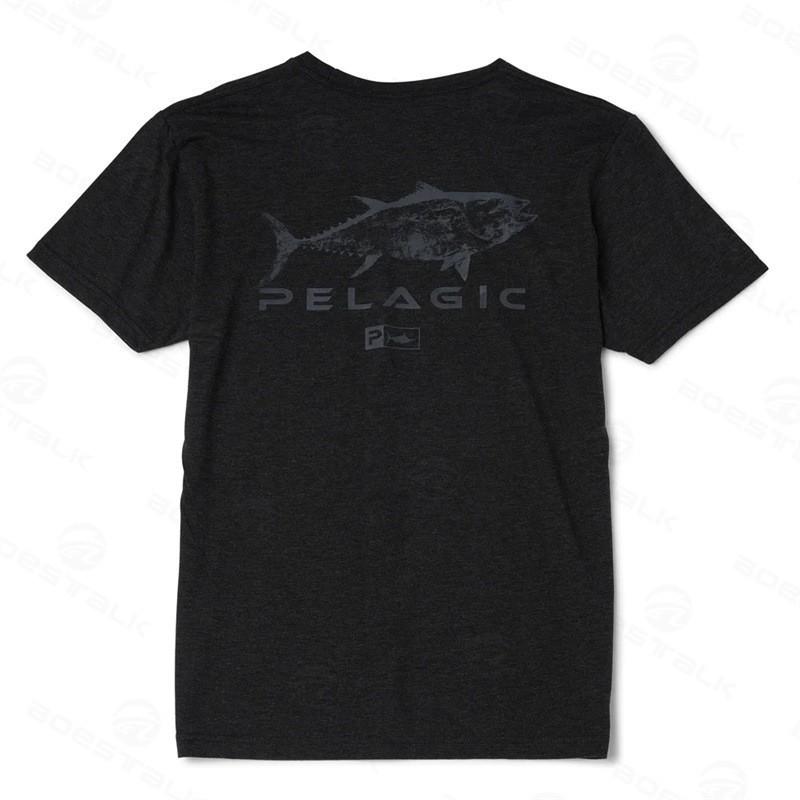 Pelagische Angelbekleidung Outdoor Sonnenschutz Schnelltrocknend Eis Seide Kurzarm Rundhals Hemd T-Shirt Herren