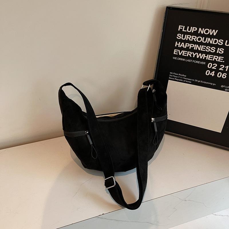 New Women Commuter Hobo Bag Comfortable and Versatile Texture Crossbody Shoulder Bag Large Capacity Suede Leather Storage Bags