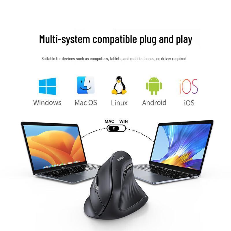 UGREEN Ergonomic Vertical Wireless Silent Mouse